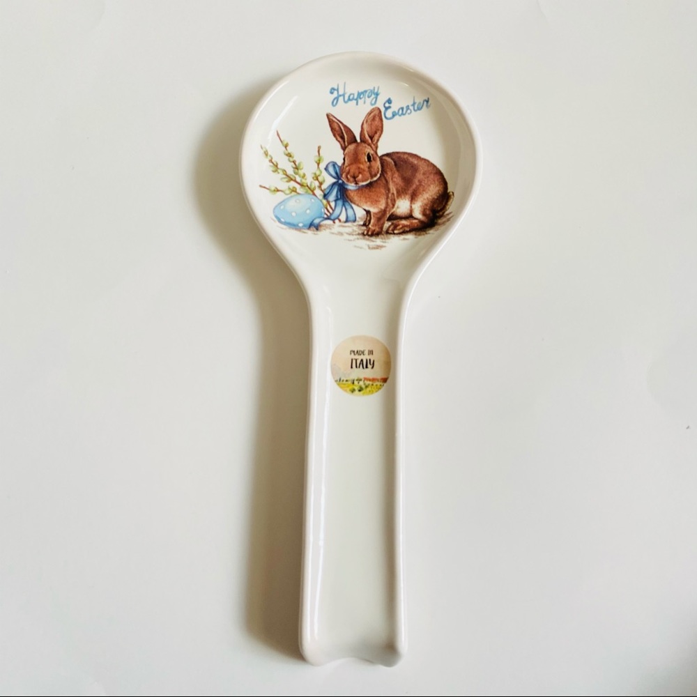 Happy Easter Brown Bunny Rabbit Egg Kitchen Spoon